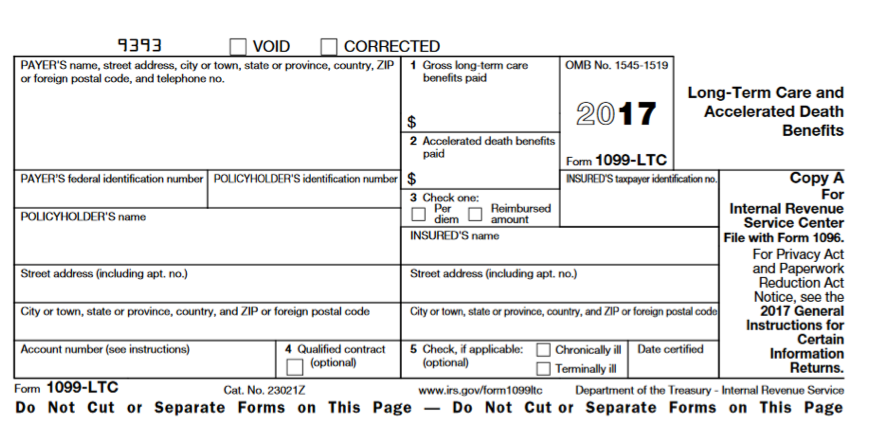 IRS Tax Form 1099-LTC